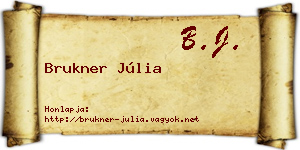 Brukner Júlia névjegykártya